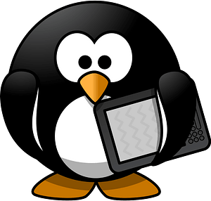 Penguin with tablet