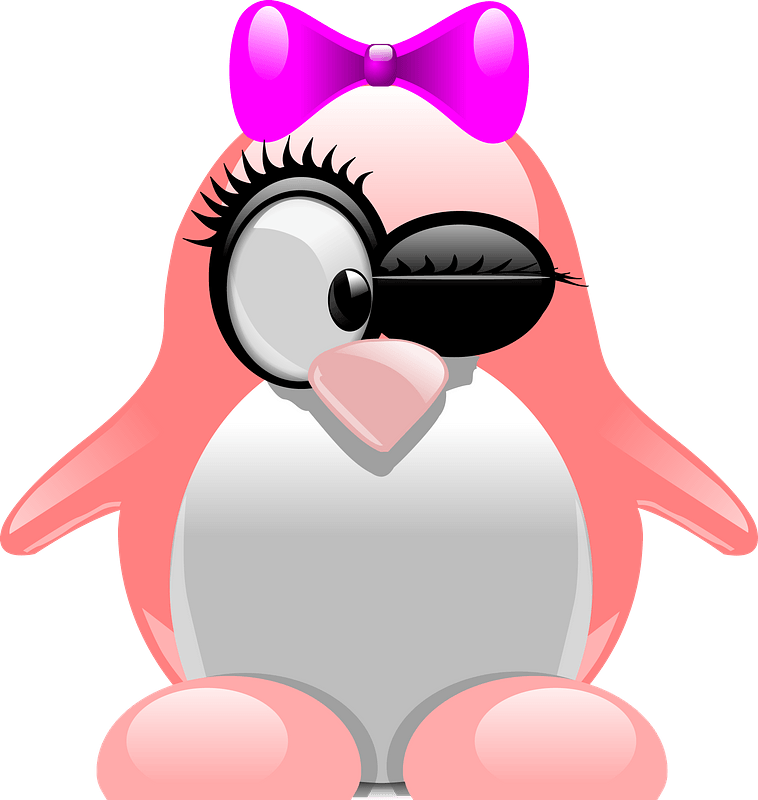 Winking penguin girl