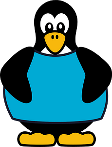 Penguin in blue T-shirt