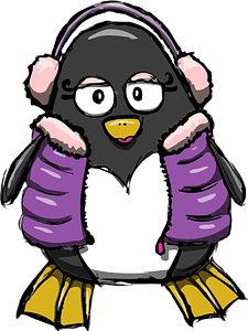 Penguin girl in winter wear