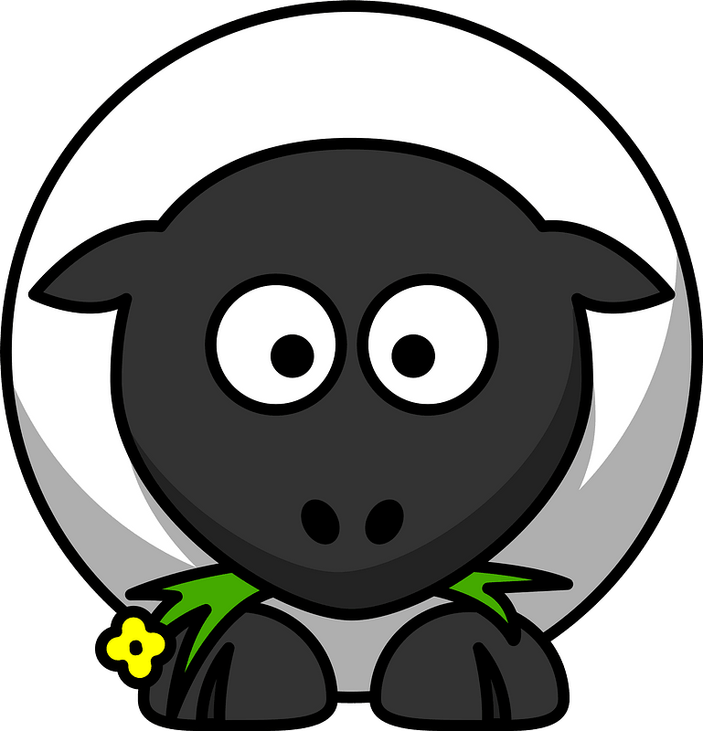 Sheep eating flower