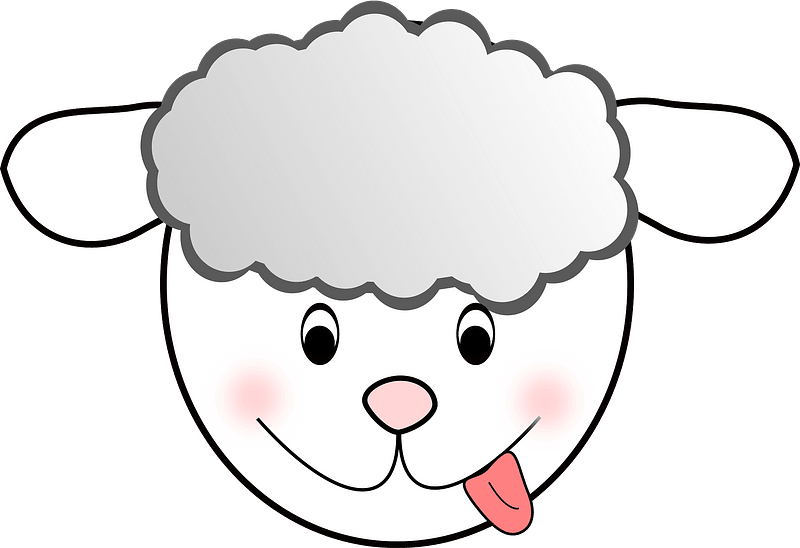 Funny sheep face - Free vector clipart images on creazilla.com