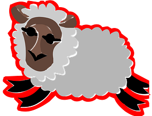 Sheep Icon with a Red Outline