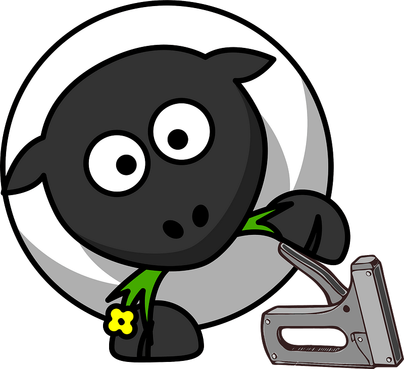 Sheep with stapler