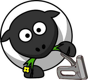 Sheep with stapler