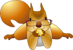 Squirrel in glasses