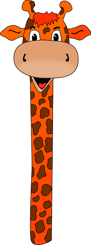 Orange giraffe head and neck