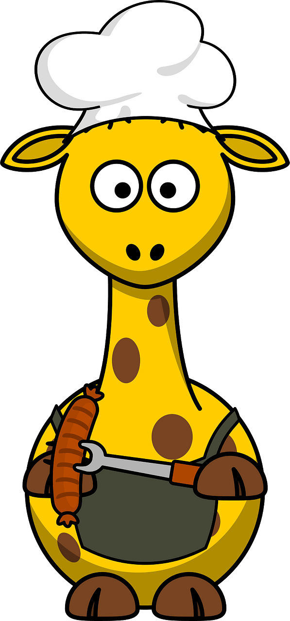 Giraffe cooking barbecue