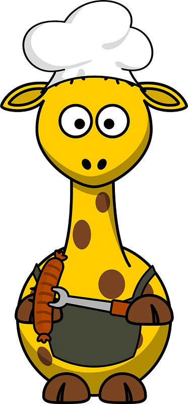 Giraffe cooking barbecue - Free vector clipart images on creazilla.com