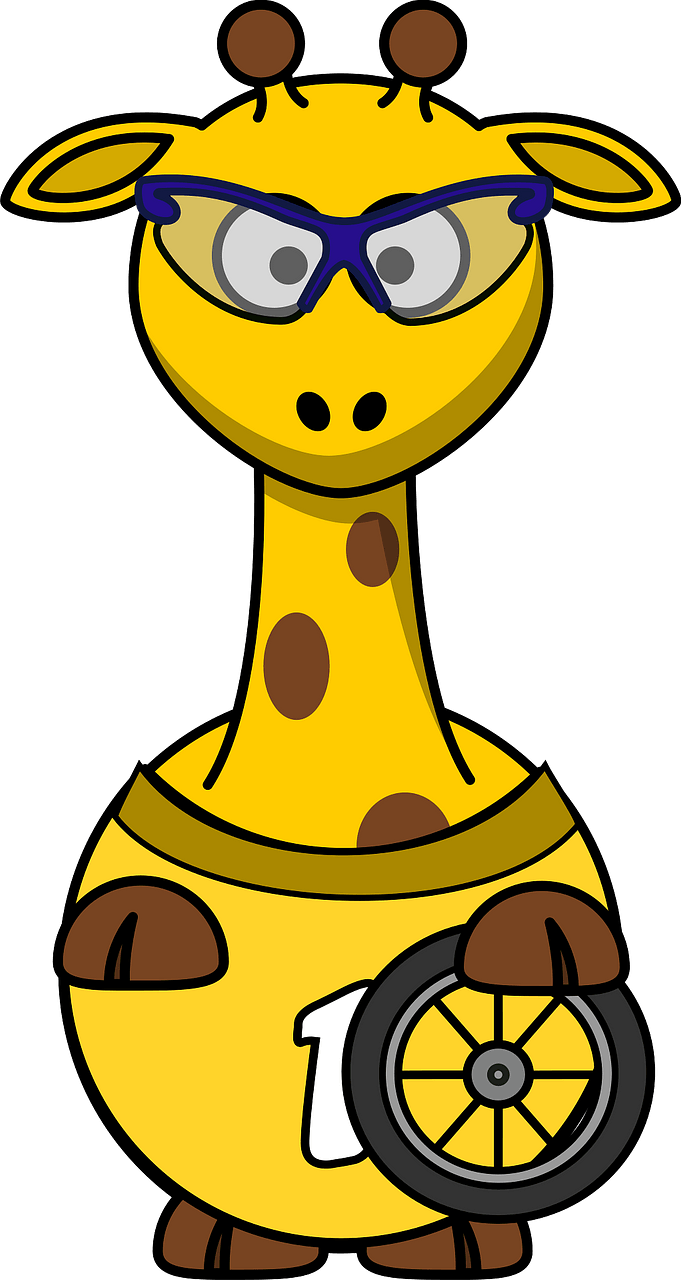 Giraffe cyclist