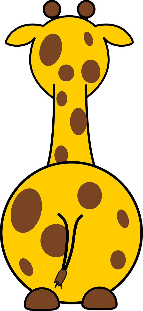 Cartoon giraffe back