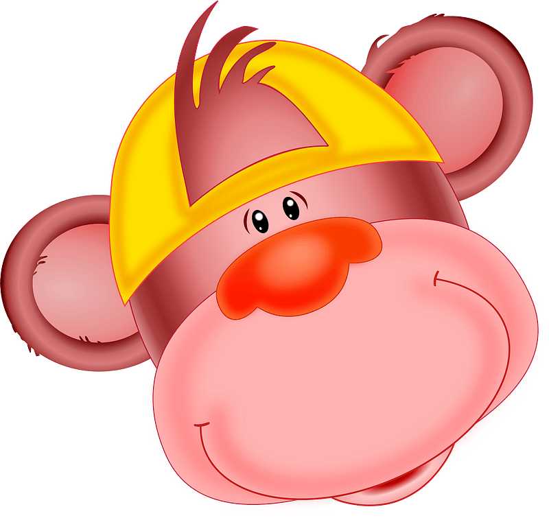 Funny monkey face wearing yellow cap