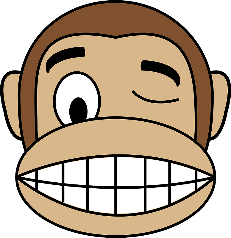 Winking monkey face