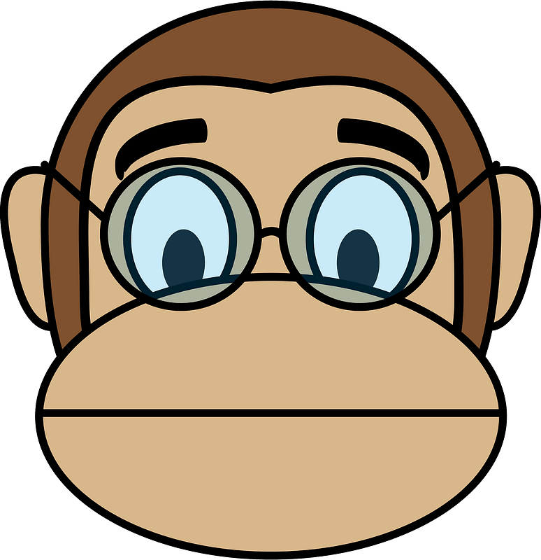 Monkey face in glasses 
