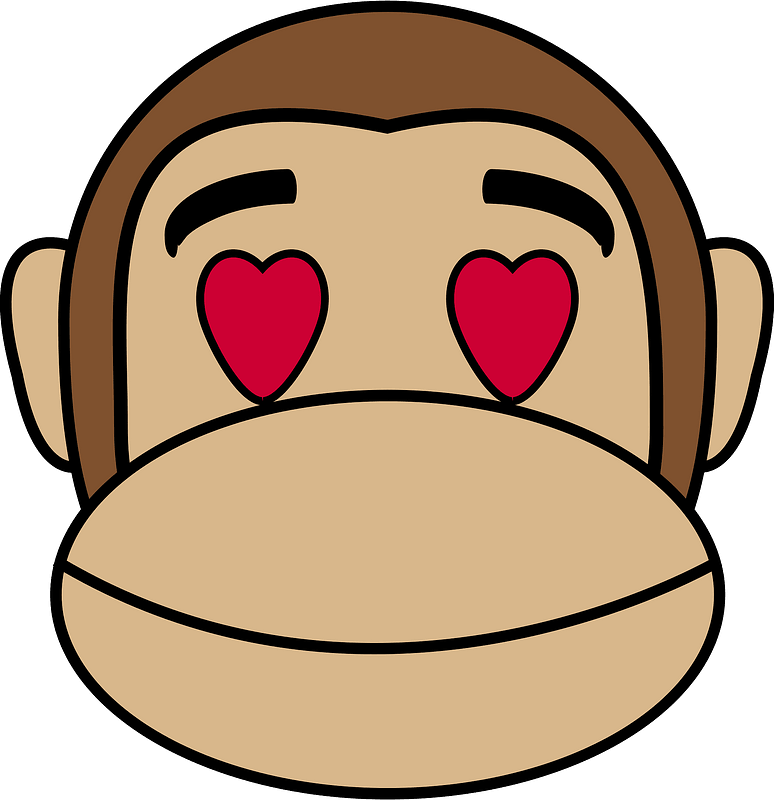 Monkey in love face