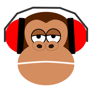 Monkey face with headphones