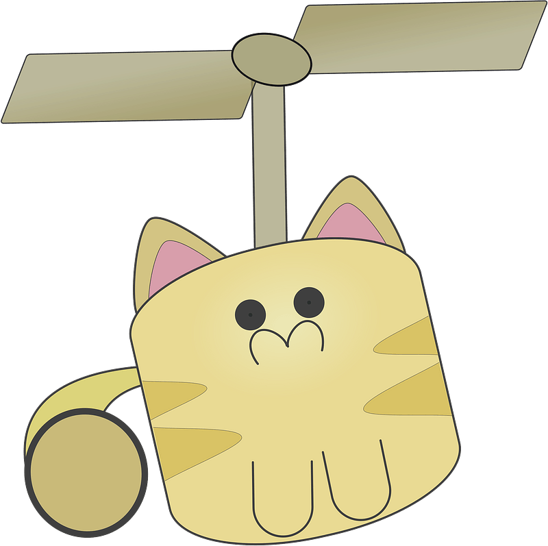 Kitten with propeller