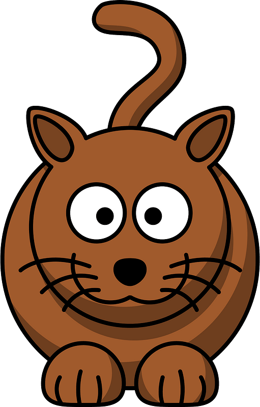 Smiling brown cat with big eyes