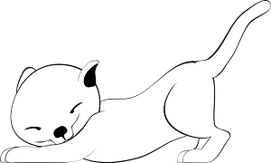 Happy cat - outline