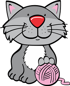 Cute cat with yarn
