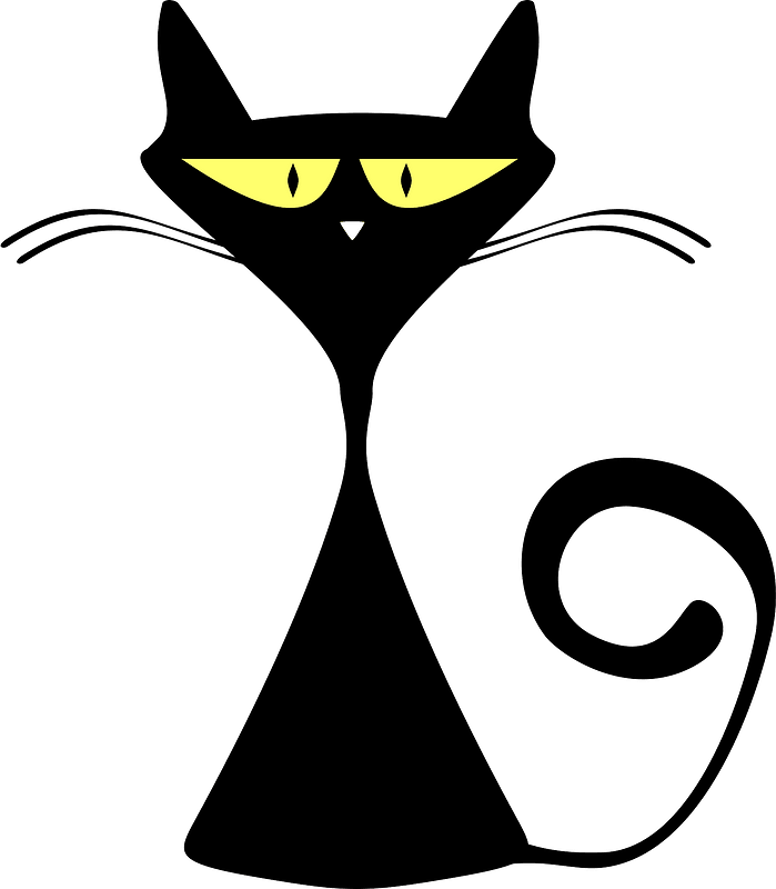 Hourglass black cat