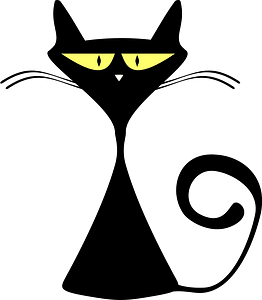 Hourglass black cat