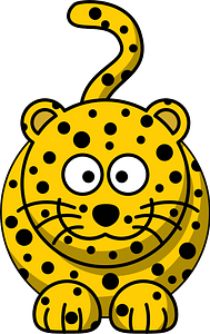 Smiling Yellow Leopard with Big Eyes