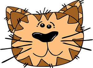 Brown cat face drawing