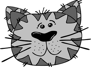 Grey cat face drawing