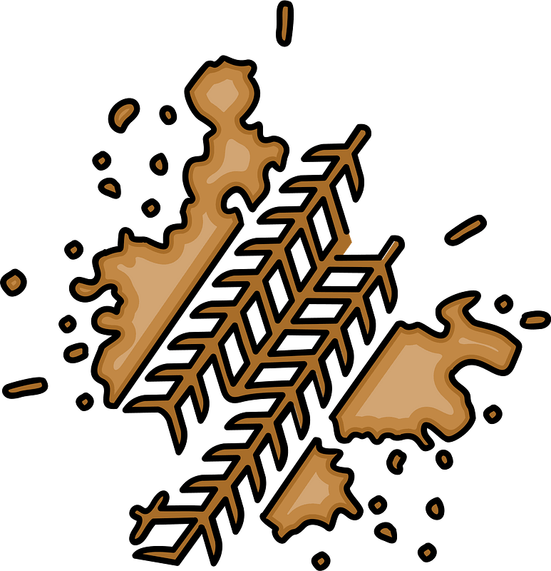 Mud tire tracks