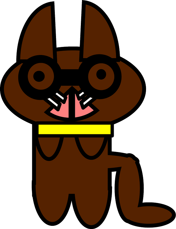 Cat in glasses with yellow collar