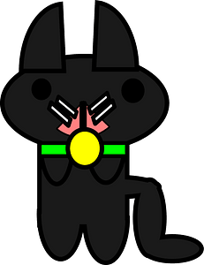 Black cat with green collar