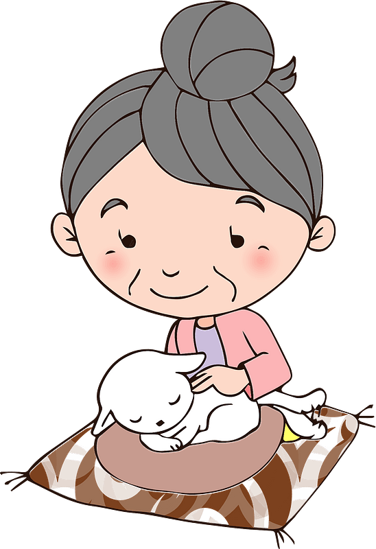 Grandmother with cat