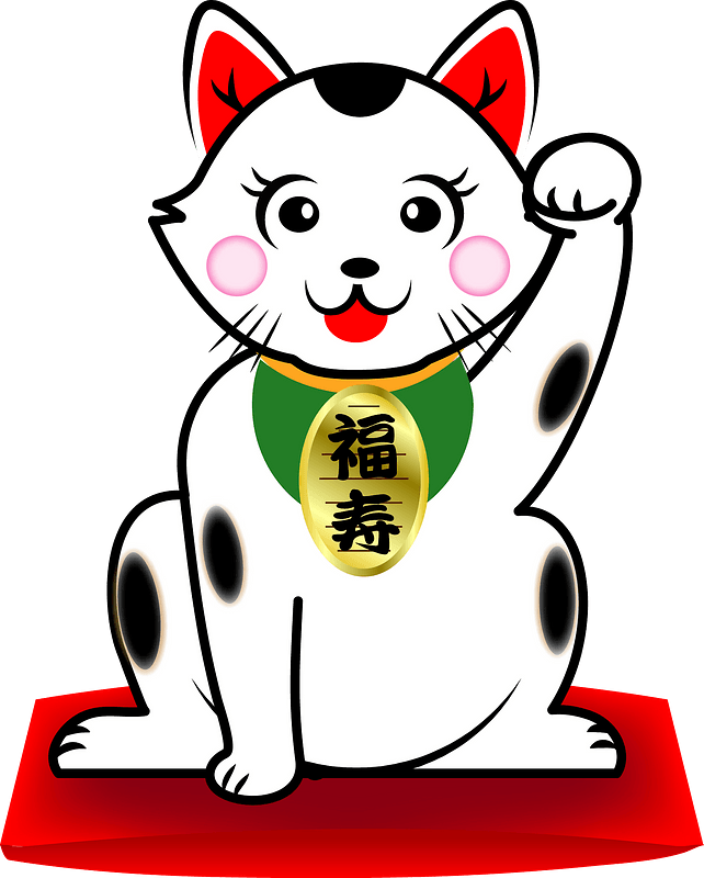 White maneki cat