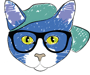 Cat wearing glasses