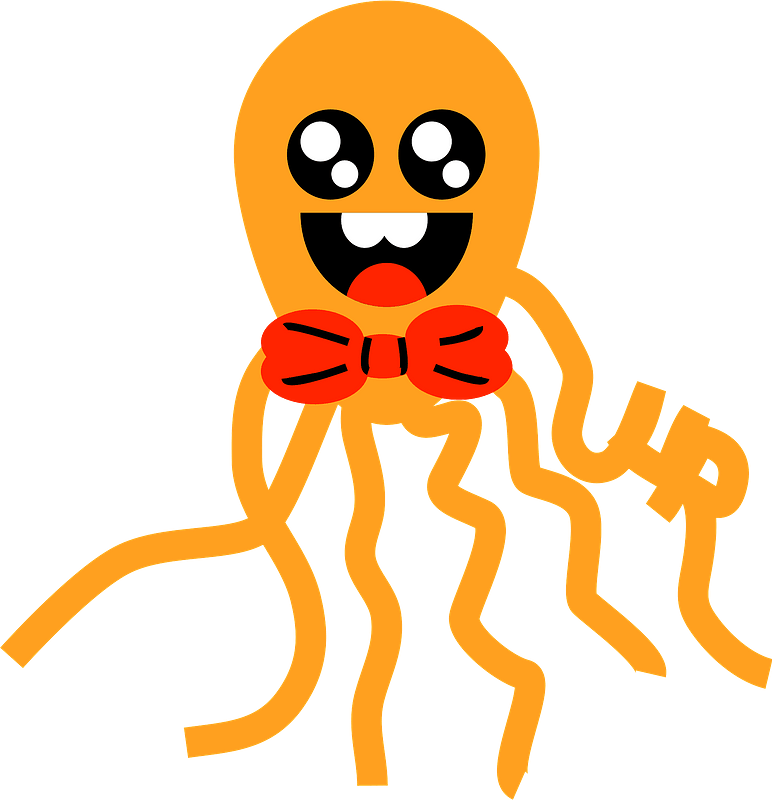 Orange Octopus with Bowtie