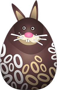 Smiling chocolate bunny