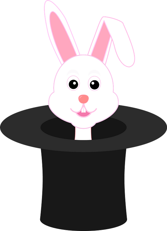 Rabbit in magician hat
