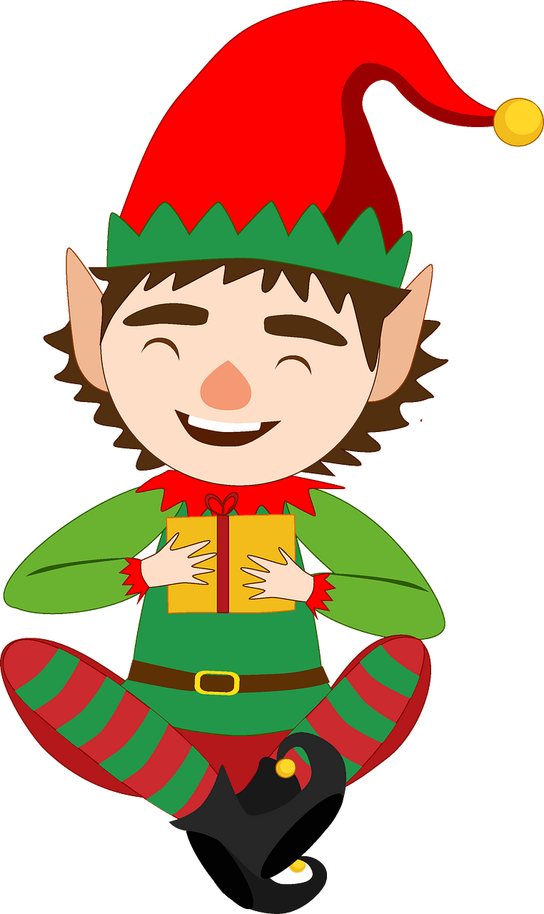 Christmas Elf with present