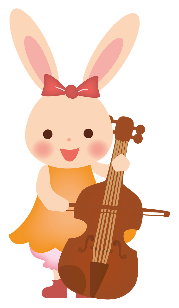 Bunny playing the cello