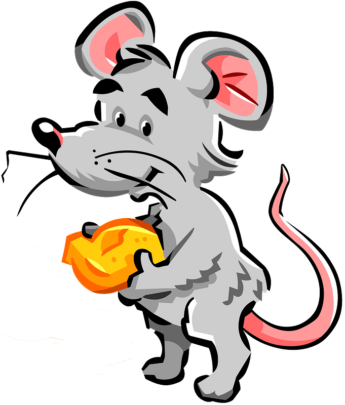 Cartoon mouse with cheese