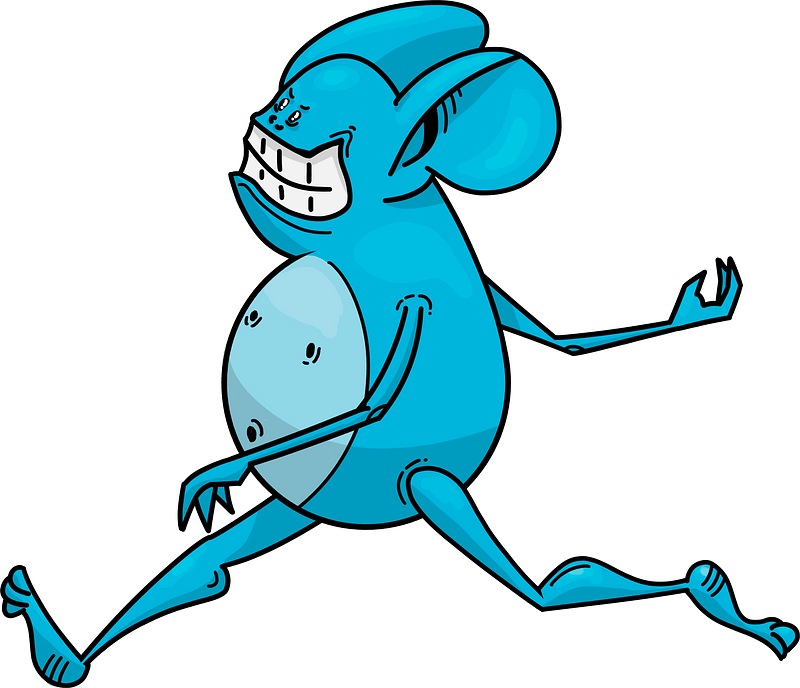 Cartoon blue mouse