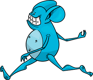 Cartoon blue mouse