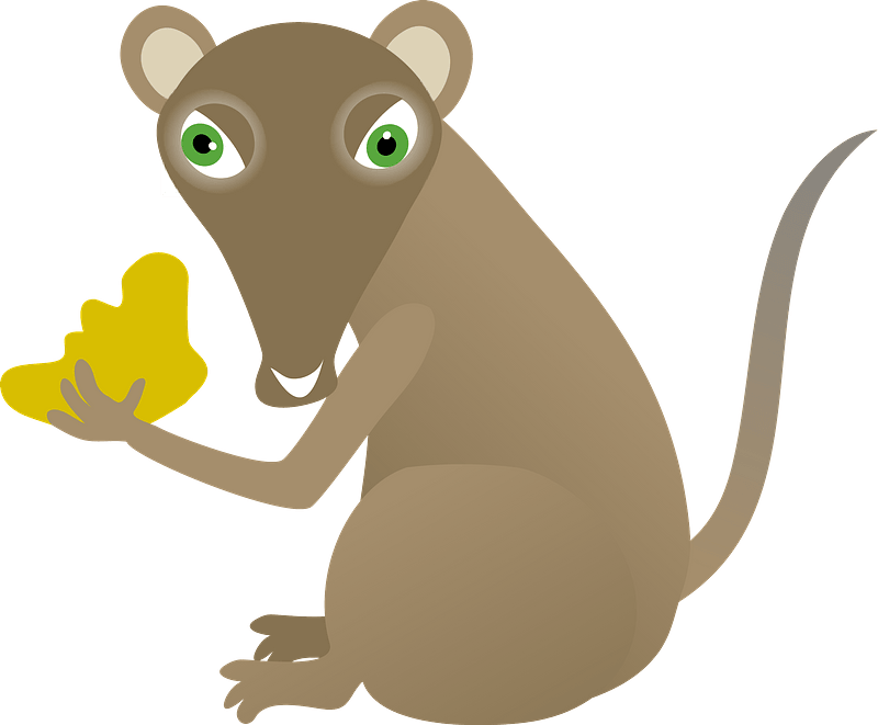 Cartoon mouse with cheese