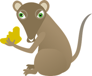 Cartoon mouse with cheese