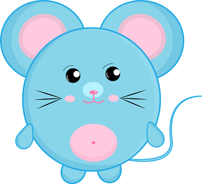 Blue cartoon mouse