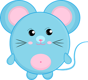 Blue cartoon mouse