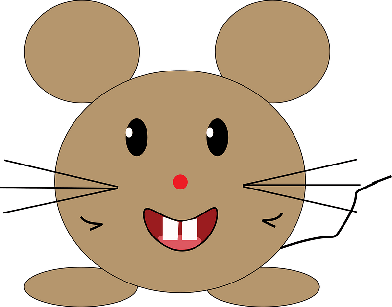 Smiling round mouse