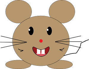 Smiling round mouse
