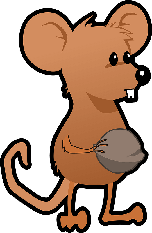 Mouse holding a walnut